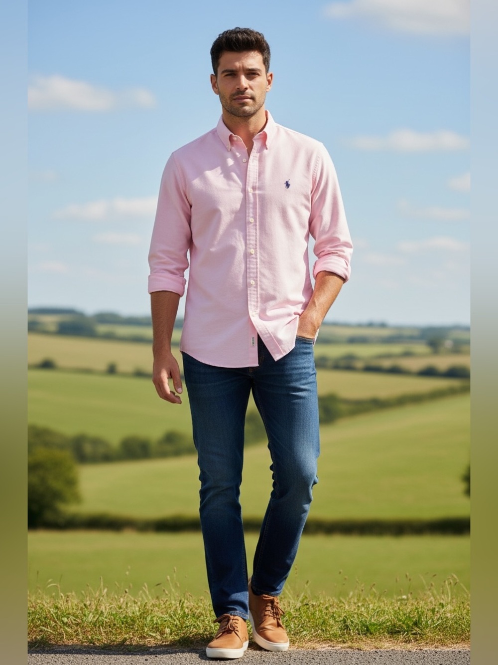 U.S.Polo Association Pink Button-Down Oxford Shirt-Non Iron-Size 15 32/33